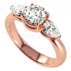 טבעת דגם  "ברנה" יהלומים בזהב אדום