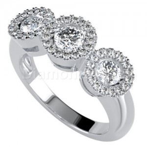 טבעת יהלומים דגם "הינדה" בזהב לבן