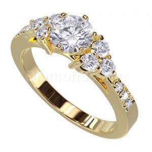 טבעת "לימור" בזהב צהוב ויהלומים לבנים
