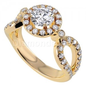 טבעת אירוסין דגם ויויאן בזהב צהוב